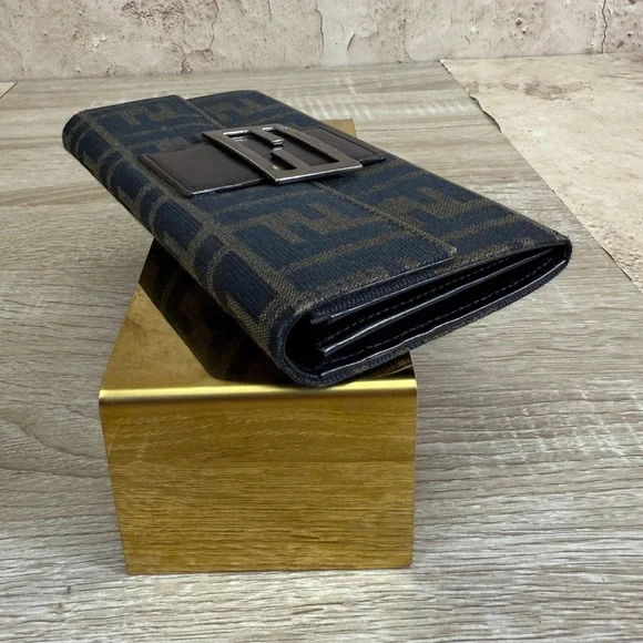 Vintage Authentic - Fendi Brown Zucca Pattern -
Canvas Long Wallet - Picture 5 of 10